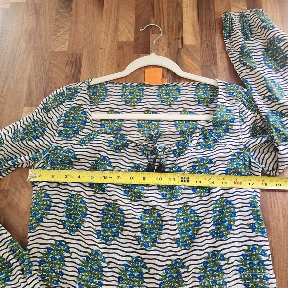 Tory Burch‎ Evaline Floral Voile Long Sleeve Blouse Size 2 - Picture 10 of 13